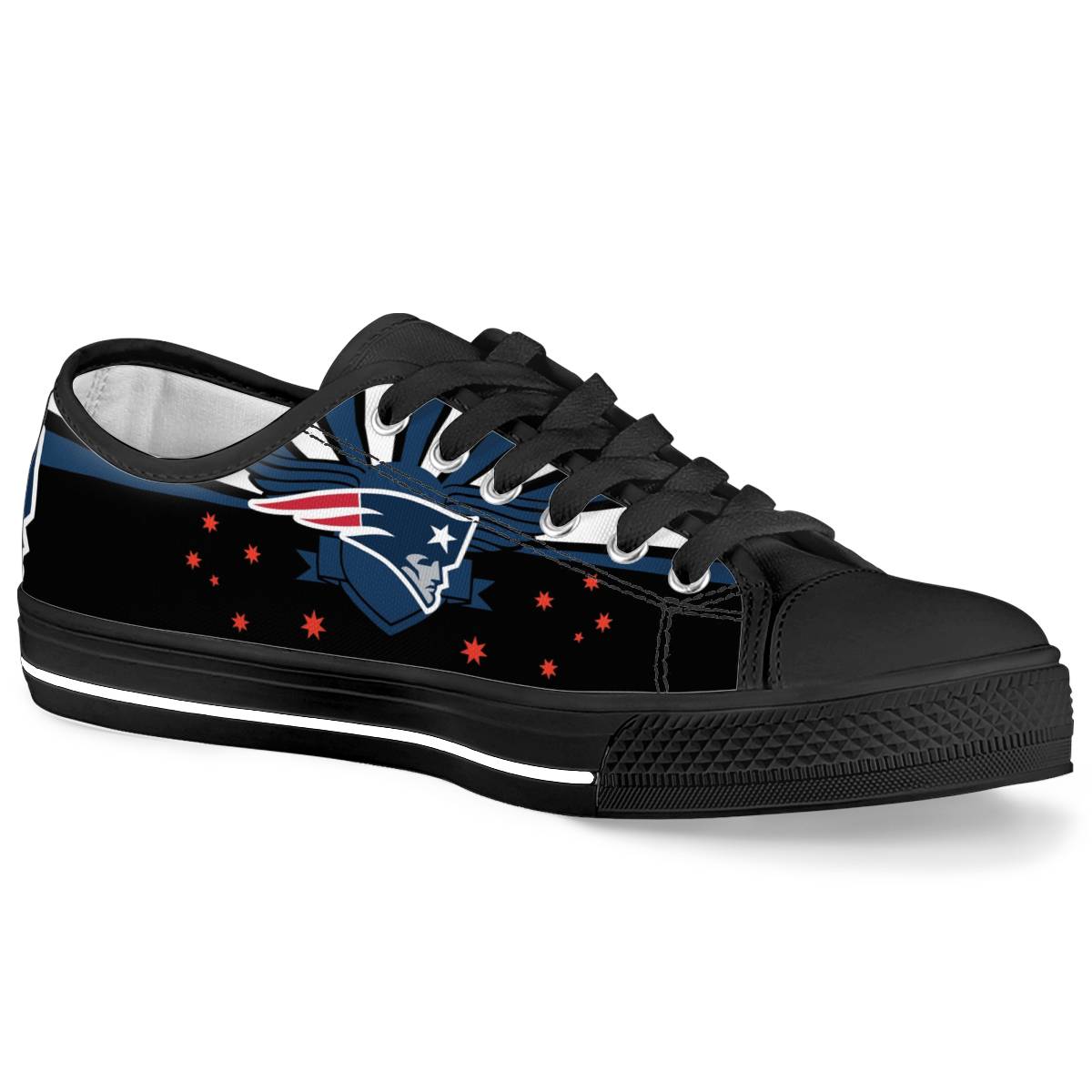 Women's New England Patriots Low Top Canvas Sneakers 009
